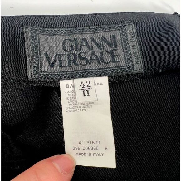 Gianni Versace Pencil Midi Skirt Size 8-10 Women's Black Solid Classic Back Zipp - Picture 5 of 13